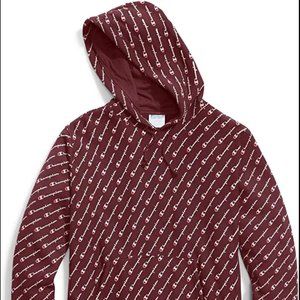 Champion Reverse Weave Hoodie - All Over Print - Maroon 2XL/XXL